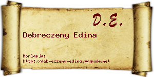 Debreczeny Edina névjegykártya